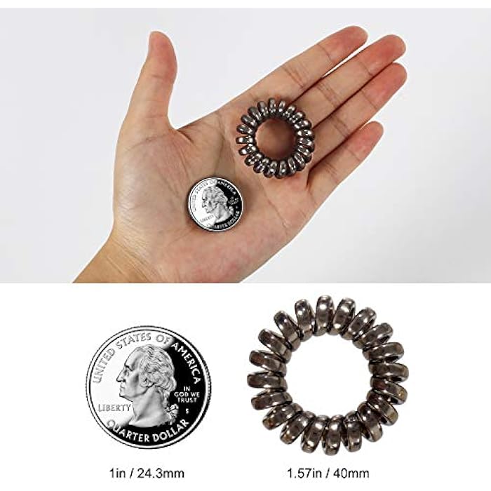 TailaiMei 20 Pcs Spiral Hair Ties, No Crease Coil Hair Ties, Phone Cord Hair Ties for Thick Hair - Women Ponytail Holder Elastics - Image 3
